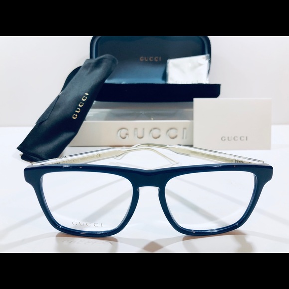 Gucci Men's Eyeglasses Blue Crystal Transparent - Picture 2 of 8